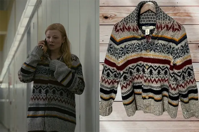 SUCCESSION Siobhan Roy’s fair isle cardigan S1E01