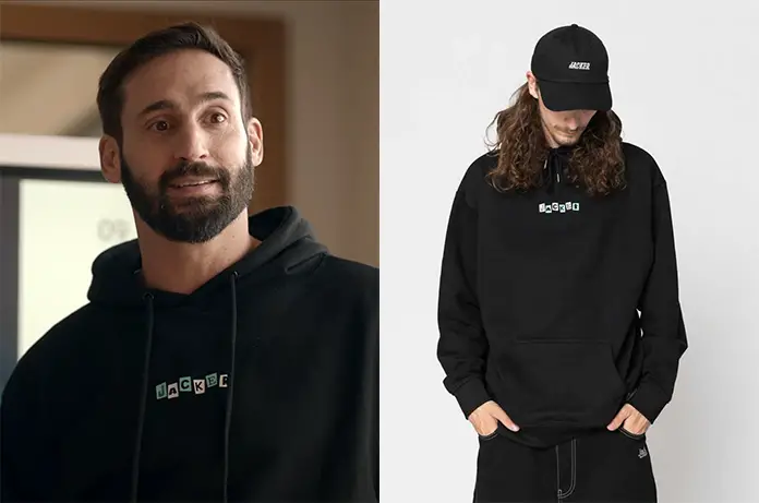 SUPER MÂLES hoodie noir Cédric dans troisième épisode