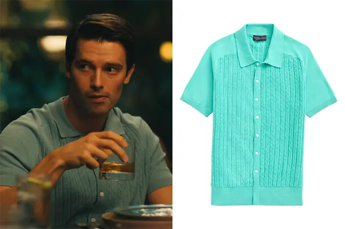 WHITE LOTUS Saxon’s adriatic blue polo shirt S3E01