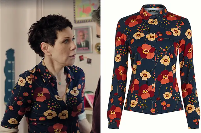 Plus belle encore plus blouse fleurs Babeth dans l’épisode